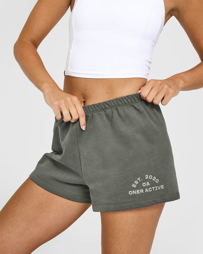 Lightweight Shorts with Graphic | Dark Khaki