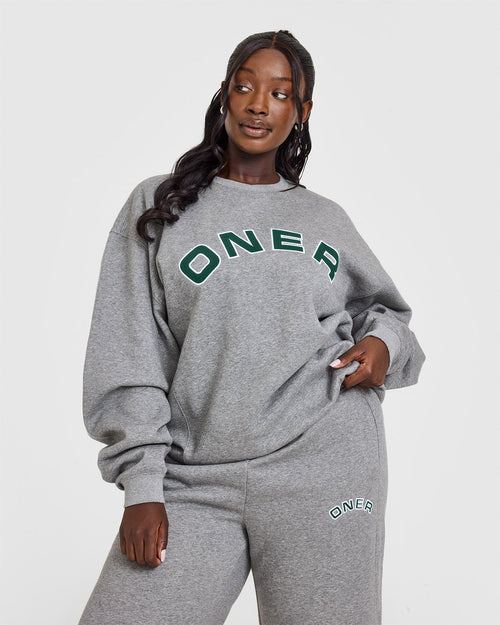 Oner Modal Foundations Oversized Graphic Sweatshirt | Charcoal Marl