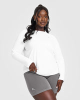 Go To Seamless Loose Long Sleeve Top | White
