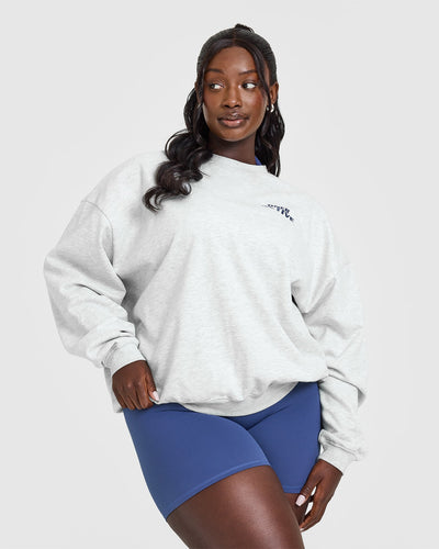 Lightweight Graphic Sweatshirt | Light Grey Marl