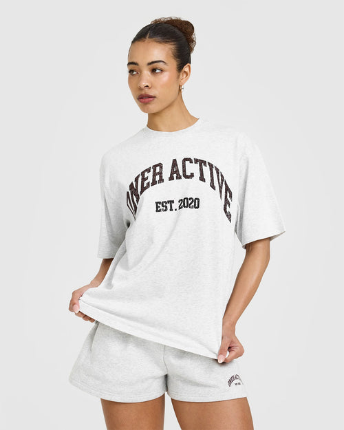 Oner Modal Oner Graphic Washed T-Shirt | Light Grey Marl