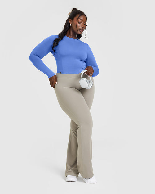 Mellow™ Soft Mid Long Sleeve Top | Glaucous Blue
