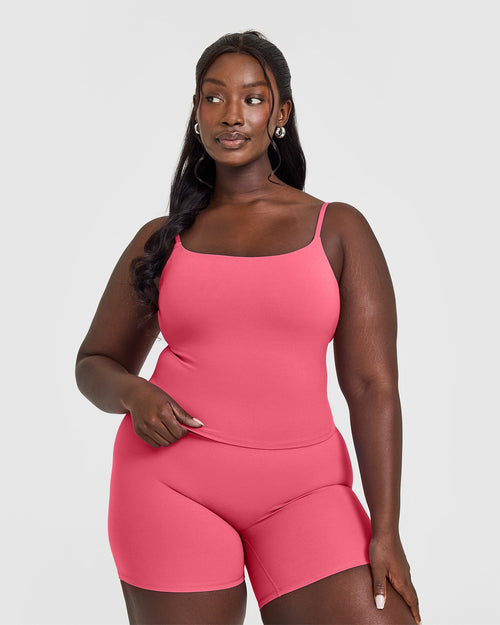 Oner Modal SoftMotion™ Strappy Mid Vest with Built in Bra Shelf | Dark Velvet Pink