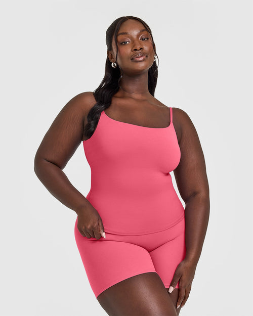Oner Modal SoftMotion™ Strappy Vest with Built in Bra Shelf | Dark Velvet Pink