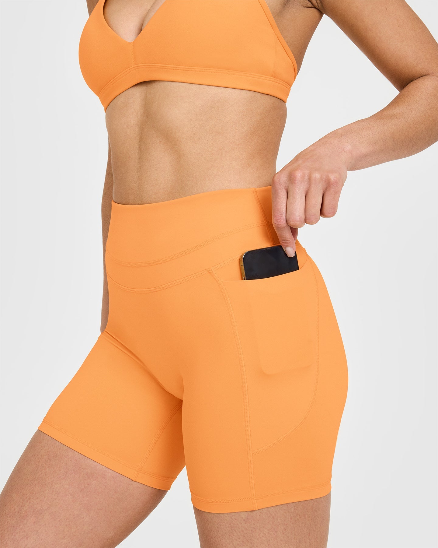 UnifiedMove™ High Waisted Pocket Shorts 6" | Powdered Orange