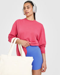 Classic Oversized Lightweight Long Sleeve Top | Velvet Pink