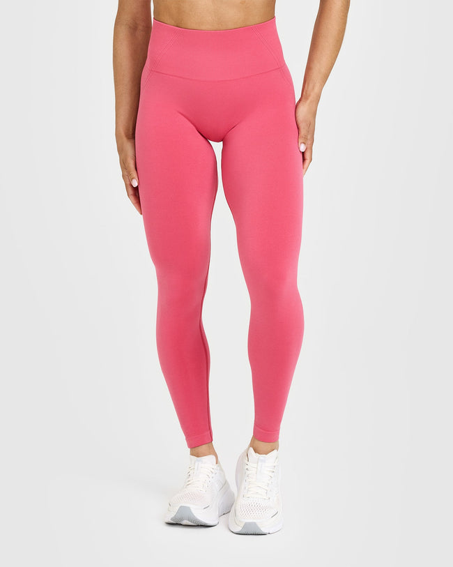 EffortlessLift™ Seamless Leggings with White Logo | Velvet Pink