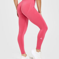EffortlessLift™ Seamless Leggings with White Logo | Velvet Pink