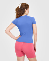Go To Seamless Fitted Top | Light Glaucous Blue
