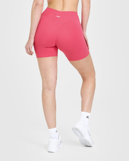 SoftMotion™ Shorts 6" with White Logo | Dark Velvet Pink