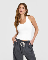 Cotton Fitted Vest | White