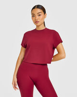 Cotton Relaxed T-Shirt | Crimson Red