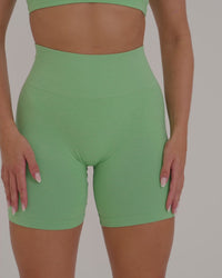EffortlessLift™ Seamless Shorts with White Logo | Jade
