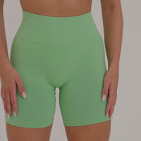 EffortlessLift™ Seamless Shorts with White Logo | Jade