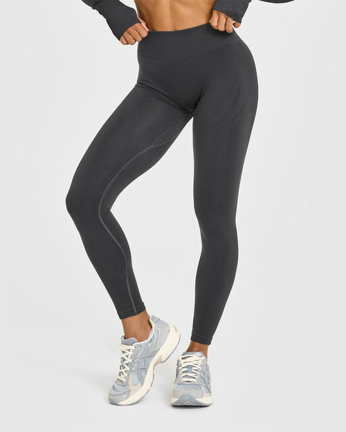 Oner Modal EnhanceLift™ Seamless Leggings with White Logo | Coal