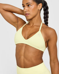 EnhanceLift™ Seamless Minimal Halter Neck Bralette | Pastel Yellow
