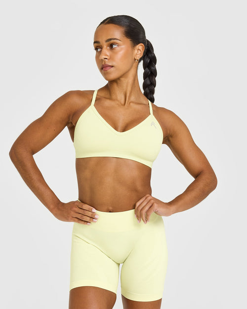 Oner Modal EnhanceLift™ Seamless Strappy Sports Bra | Pastel Yellow