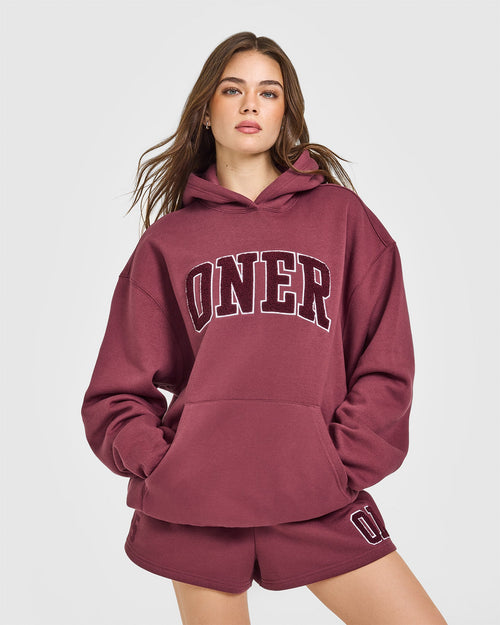 Oner Modal Foundations Oversized Oner 25 Hoodie | Burnt Maroon