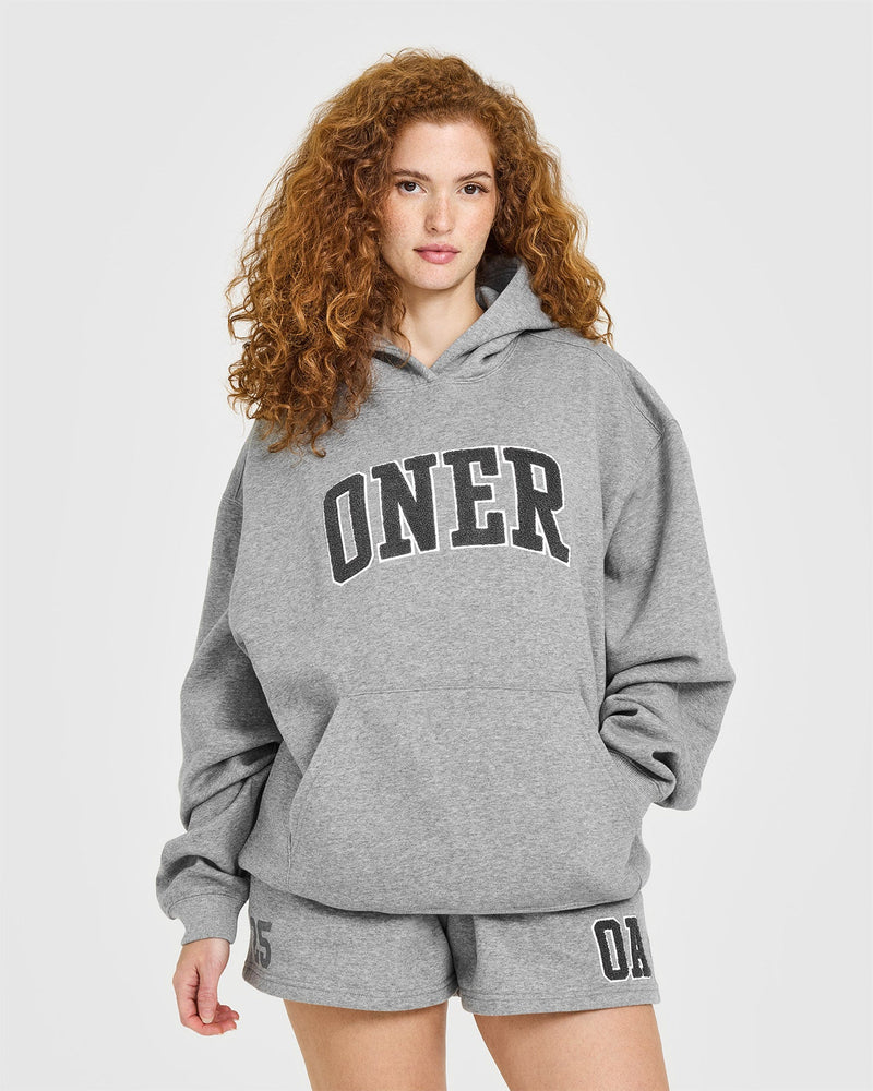 Foundations Oversized Oner 25 Hoodie in Charcoal Marl | Oner Active UK