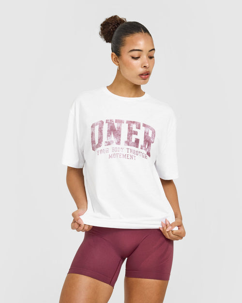 Oner Modal Oversized Oner Graphic T-Shirt | White