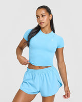 Go To Seamless Fitted Mid Top | Arctic Blue