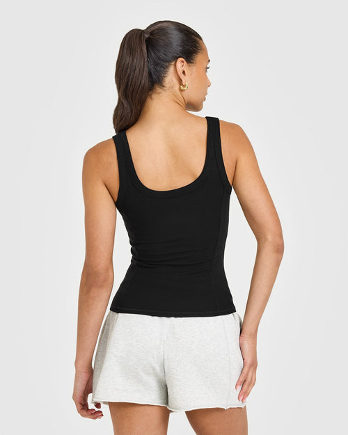 Mellow™ Rib Scoop Neck Vest | Black