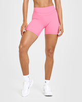 Unified High Waisted Shorts 6" | Peony Pink