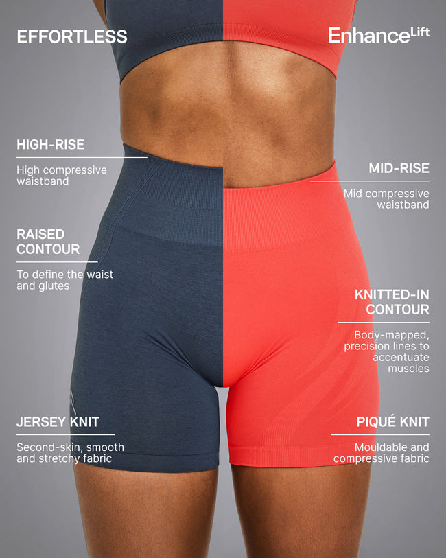 EnhanceLift™ Seamless Shorts with White Logo | Plum Brown