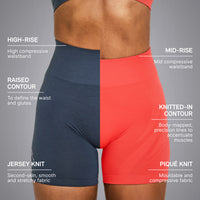 EnhanceLift™ Seamless Shorts with White Logo | Black