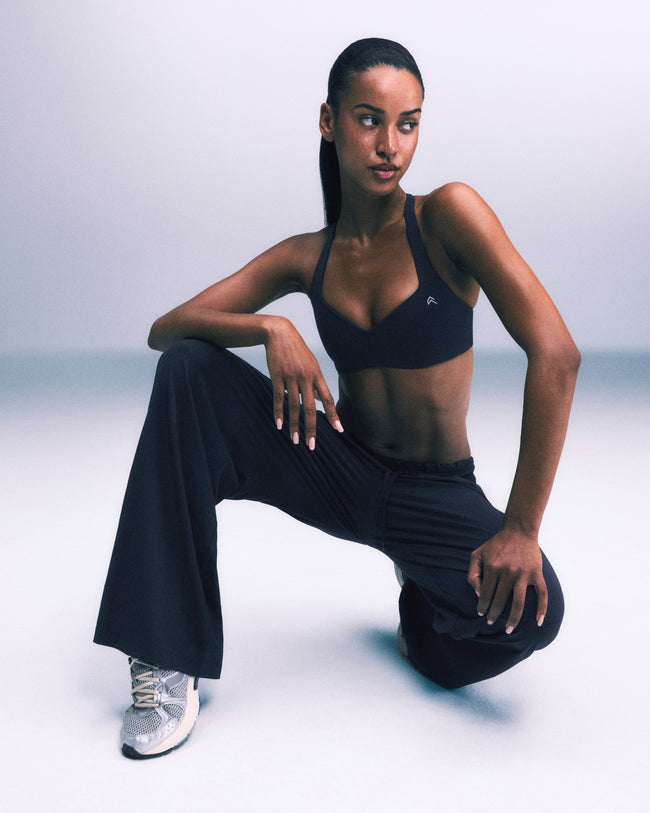 AirMove™ Straight Leg Drawcord Trousers | Oil Blue