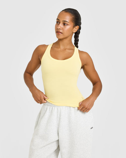 Oner Modal Cotton Fitted Vest | Sherbert Yellow