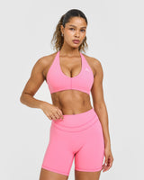 Unified Micro Bralette White Logo | Peony Pink