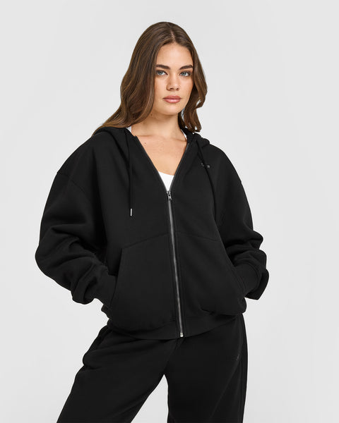 【BLACK】Full zip hoodie【WOMEN】 adidas Z.N.E. Full-Zip Hoodie - Black