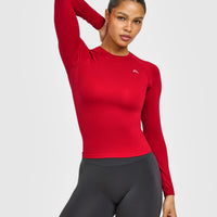 Go To Seamless Fitted Long Sleeve Top | Fire Red