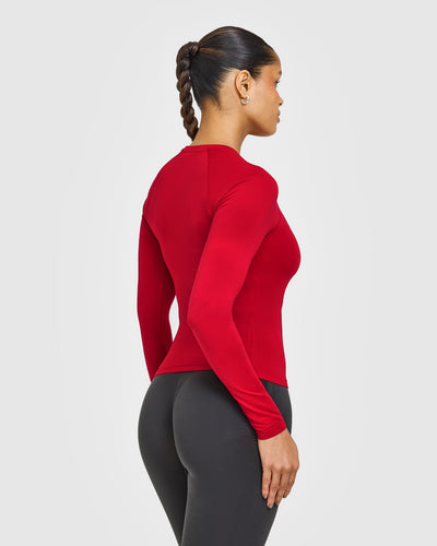 Go To Seamless Fitted Long Sleeve Top | Fire Red