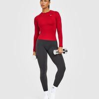 Go To Seamless Fitted Long Sleeve Top | Fire Red