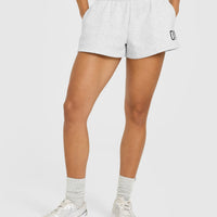 Foundations Oversized Oner Girlfriend Shorts | Light Grey Marl