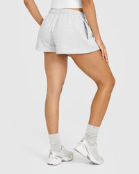 Foundations Oversized Oner Girlfriend Shorts | Light Grey Marl