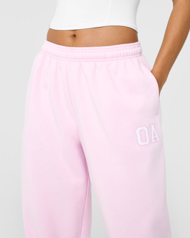 Foundations Oversized Oner Girlfriend Straight Leg Joggers | Chalk Pink
