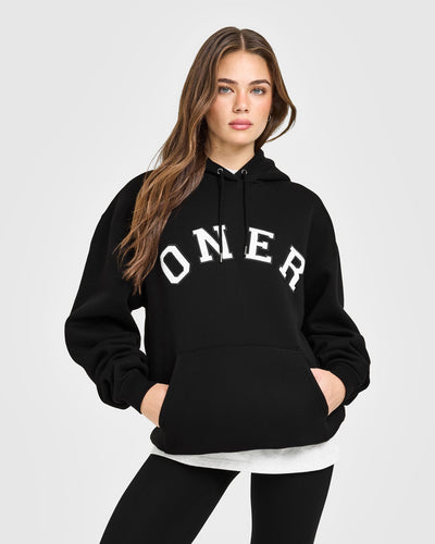Foundations Oversized Oner Girlfriend Hoodie | Black