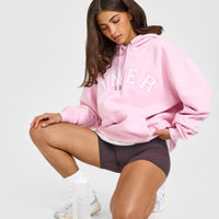 Foundations Oversized Oner Girlfriend Hoodie | Chalk Pink