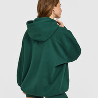 Foundations Oversized Oner Girlfriend Hoodie | Racing Green