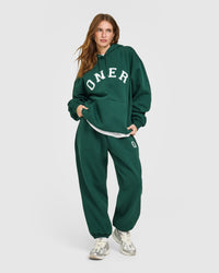 Foundations Oversized Oner Girlfriend Hoodie | Racing Green
