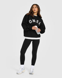 Foundations Oversized Oner Girlfriend Sweatshirt | Black