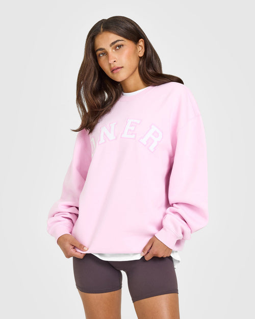 Foundations Oversized Oner Girlfriend Sweatshirt | Chalk Pink
