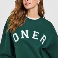 Foundations Oversized Oner Girlfriend Sweatshirt | Racing Green