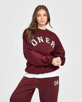 Foundations Oversized Oner Girlfriend Sweatshirt | Rosewood