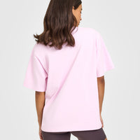 Oversized Oner Girlfriend Washed T-Shirt | Chalk Pink