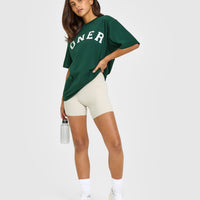 Oversized Oner Girlfriend Washed T-Shirt | Racing Green