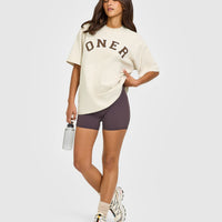 Oversized Oner Girlfriend Washed T-Shirt | Sand